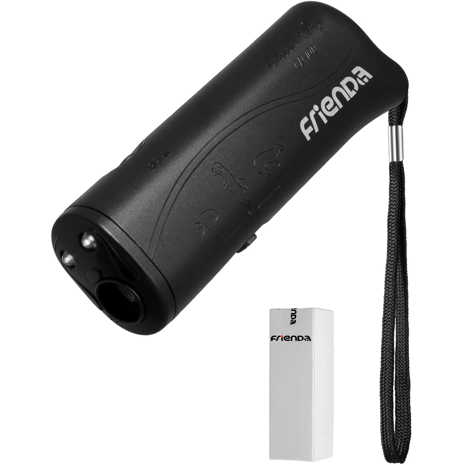 LED Ultrasonic Dog Repeller and Trainer Device 3 in 1 Anti Barking Stop Bark Handheld Dog Training Device (Black)