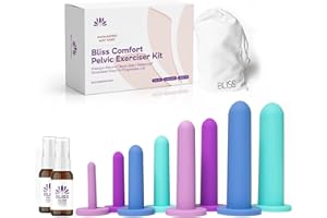 LOVING SEX Bliss Innovations Comfort 8-Piece Silicone Wellness Set – Full Progression Kit for Pelvic Support & Flexibility – Soft, Body-Safe Design – Sizes 1–8 - Discreet Storage + 2 Glide Bottles – $16 Value