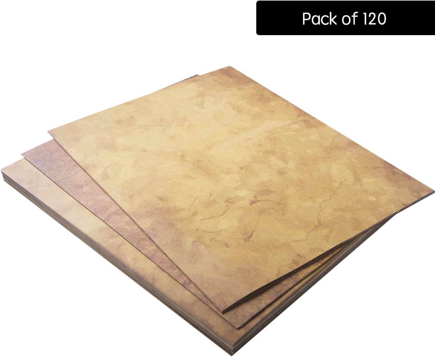 Aged Paper -120 Sheets of Antique Looking Vintage Papers -Classic Aged Paper Design, Six Unique Designs -Old Looking Paper- Vintage Printing paper, Vintage Writing Paper, 8.5 x 11 inches (Pack of 120)