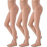 MANZI 3 Pairs Girls Tights Footed Toddler Dance Tights Kids Ballet Stockings Ultra Soft