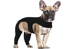 Yoolhamy Dog Surgery Recovery Suit, Dog Leg Wound Protector Brace, Comfortable Dog Elbow Protector Cone Alternative Prevent Licking Bite Long Sleeve Suits Leg Brace Support (Black, M)