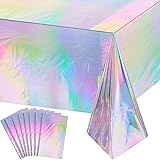 8 Pack Iridescence Plastic Tablecloths Shiny