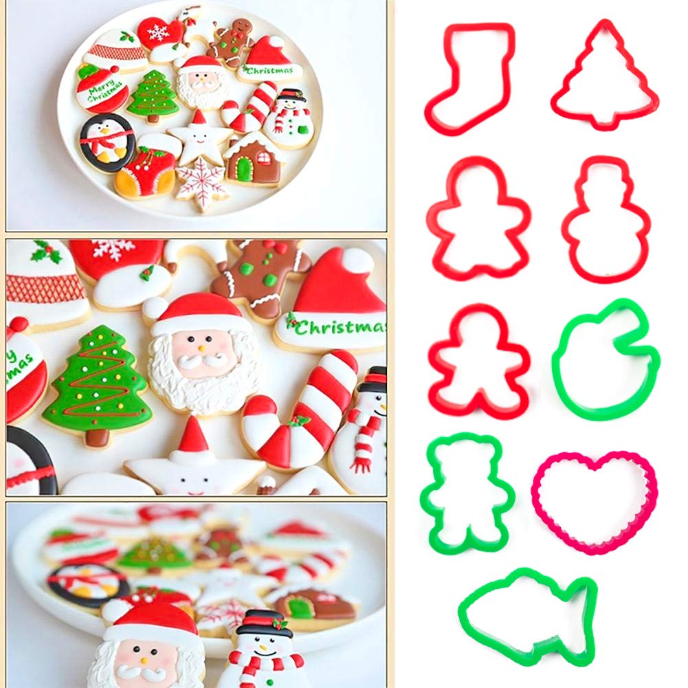 HansGo Christmas Cookie Cutters, 56PCS Gingerbread Man Cookie Cutters Mold Alphabet Cookie Cutters
