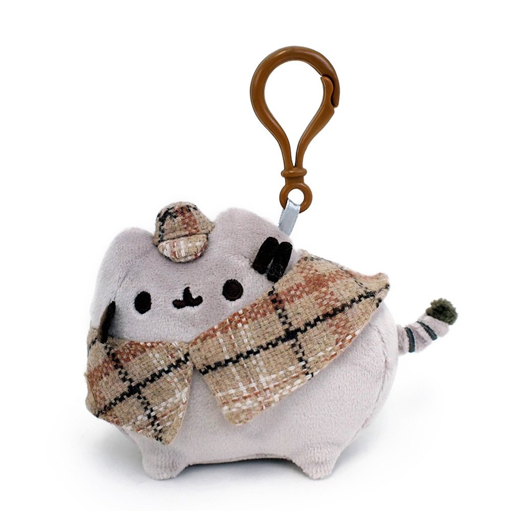 GUND Pusheen Detective Stuffed Plush Backpack Clip, 4.5"