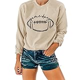 NEXLOMOS Women Crewneck Long Sleeve Football Game