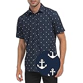 HDE Mens Casual Button Down Shirt S-5XL Big Short Sleeve Floral Hawaiian Print