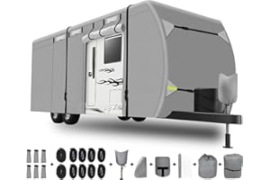 Bsteciar Housse de protection robuste pour camping-car, respirante, imperméable, anti-UV, coupe-vent avec cric à languette, c