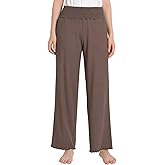 Latuza Women's Comfy Wide Leg Lounge Pants Ribbed Knit High Waisted Pj Pants