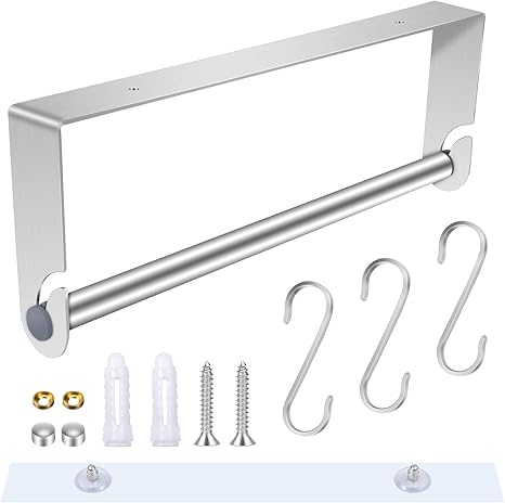 Hysagtek Kitchen Roll Holder Paper Towel Holder Dispenser With 3 Pieces S Hooks Self Adhesive Drilling Tissue Roll Hanger For Home Kitchen Bathroom Amazon De Kuche Haushalt