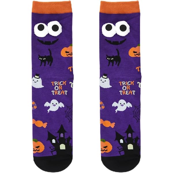 2 Pairs Halloween Magnetic Socks - Bat & Ghost Design, Funny Couple Socks, His & Hers Gifts, Holding Hands Novelty Socks-904164