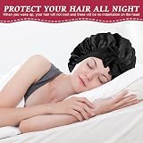 ACWOO Satin Bonnet Wrap 2 Pcs Silk Night Cap with Elastic Band Hair Care view 6