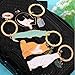 JUNKE 4 PCS Animal Shape Style Keychain Novelty Metal Enamel Cute Fox Cat Key Chain Charmed Gifts Keyring for Kids Women Girls Boys