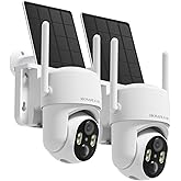 Home Security Cameras Wireless Outdoor, WiFi Outdoor Security Camera Wireless, Video Camera Solar Powered, PTZ, PIR Sensor, 2