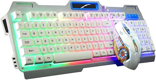 Amazon Co Jp Nerhaily ゲーミングキーボード マウス セット ゲーム達人セット 有線キーボード 30dpi 4レベル 調整可能 Pcキーボード Usbキーボード 7色ledバックライト104個キー 標準英語配列 19キー防衝突 100 新品 ホーム キッチン