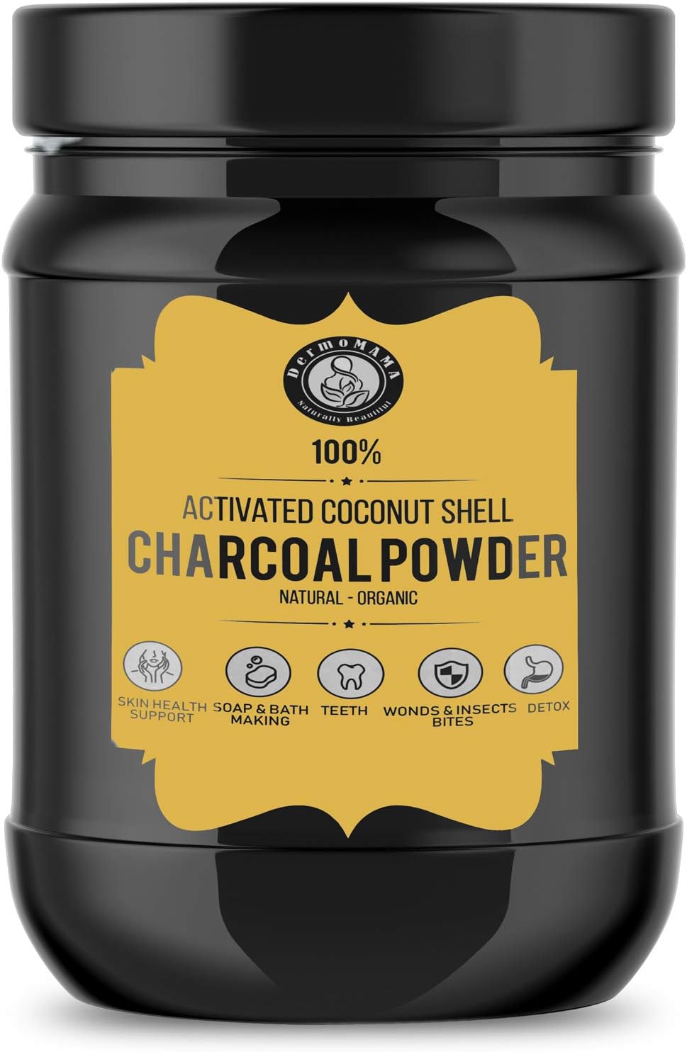 Organic Activated Coconut Shell Charcoal Powder 1 lb 16 oz Food & Cosmetics Grade, Bulk, for Toothpaste, Soap Making, Natural Teeth Whitening Solution, DIY Peel Off Mask NO Trees Harmed in Marking