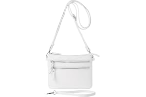 B BRENTANO Vegan Mini Multi-Zipper Crossbody Handbag Purse with Tassel Accents