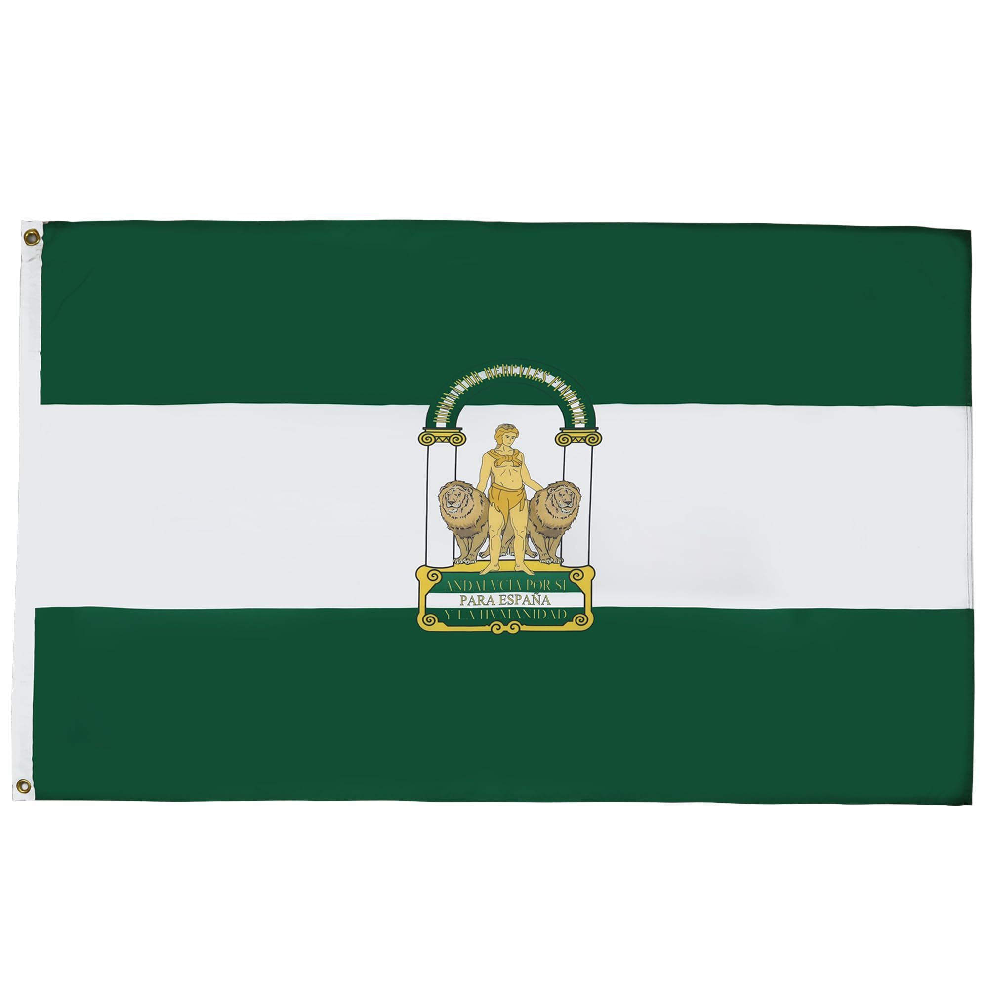 AZ FLAG - Andalusia Flag - 2x3 Ft - 100D Polyester Spanish Region Of Andalucia Banner with Two Metal Grommets - Fade Resistant - Vivid Colors - 2' x 3' Feet - 90x60 Cm — image 1