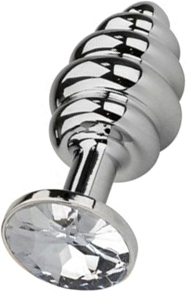 Loveria Hot!Stainless Steel Butt Anal Plug Cosplay Sex Game Increase Sex Fun for Women/Lover/Couple,Great Gift (Transparent)