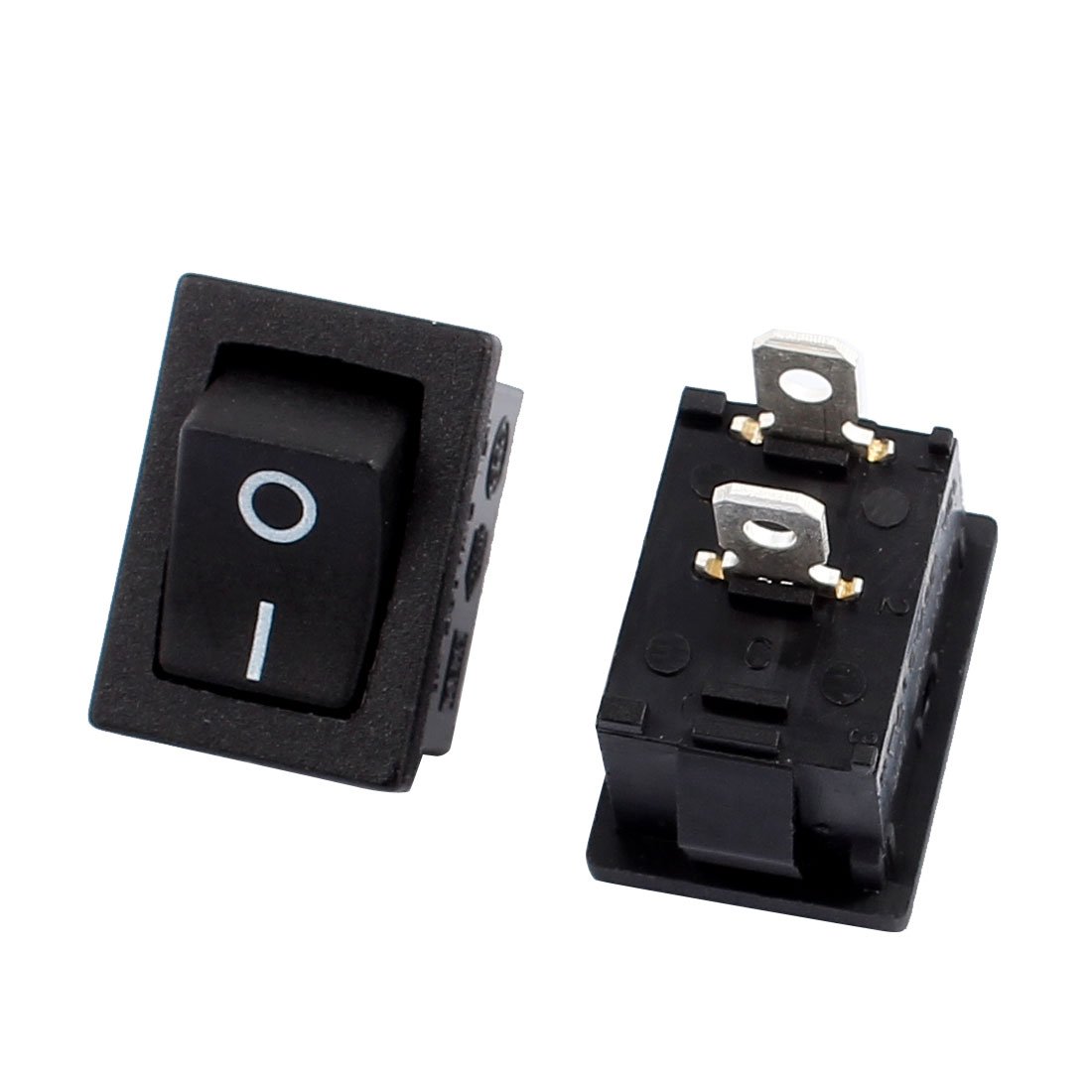 Sourcingmap 2 Pcs SPST 2 Position ON/Off 2 Position Latching Boat Rocker Switch AC 250V/10A 125V/12A