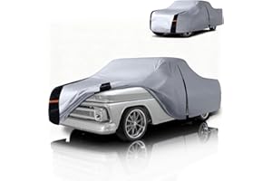 COTRYVOX Heavy Duty Truck Cover Waterproof All Weather. 100% Waterproof Pickup Truck Cover Sun & Rain Protector. Custom Fit Most Regular Cab Short Box Ford F100 Chevy C10 S10 Ram 150 etc. (Towel/Storage Bag)