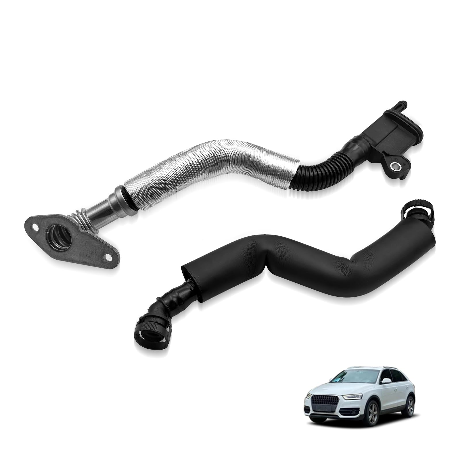 Photo 1 of 06J103221 Uselection Crankcase Breather Hose Oil Separator Tube Pipe Compatible for Audi Q5 A5 A6 A4 06J103221A 06H103213J