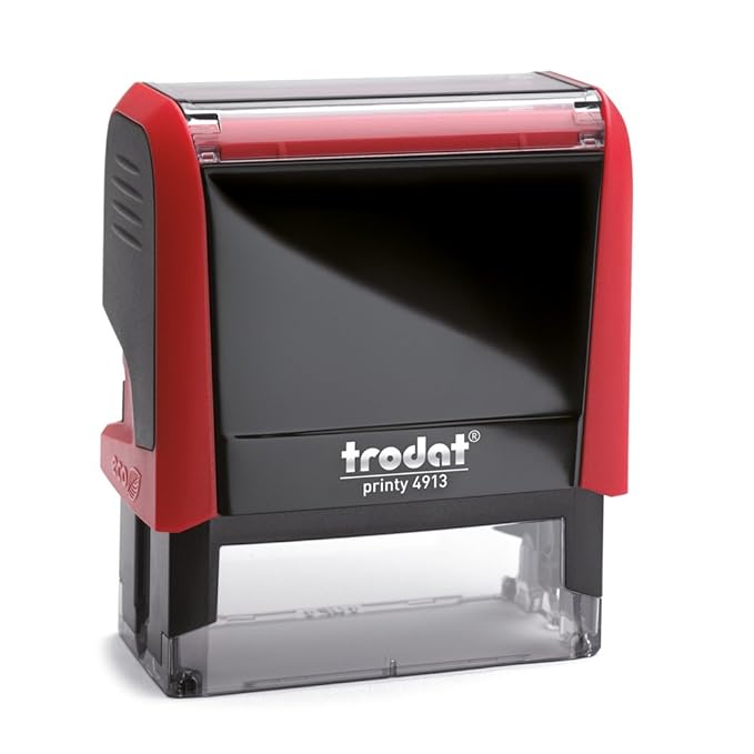 Stempel Trodat Printy 4913 (58x22 mm - 5 Zeilen, incl. Textplatte/amazon custom) (Rot)