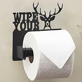 Wigag Deer Toilet Paper Holder Wall Mounted, Bathroom Decorative Metal Toilet Paper Mega Roll Holder, Rustproof Matte Black Toilet Paper Roll Dispenser for Kitchen Washroom