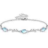 YFN 925 Sterling Silver Moonstone Bracelet Jewelry for Women Birthday Christmas Gifts