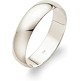 Oxford Ivy 10K or 14K Solid Gold Wedding Band, 5mm, Classic Fit, High-Polish Ring, Yellow or White Gold (Stamped for Authenticity), Sizes 7–14