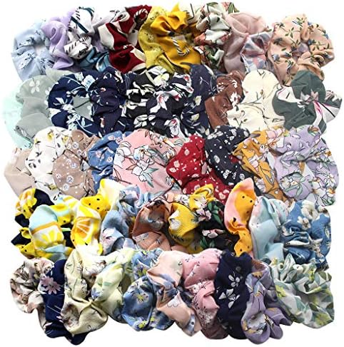 Chiccc 40/36/20/15/9 Pcs Hair Scrunchies Velvet Elastic Hair Bands Scrunchy Hair Ties Ropes Scrunchie for Women or Girls Hair Accessories - 40 Assorted Colors Scrunchies (50PCS)