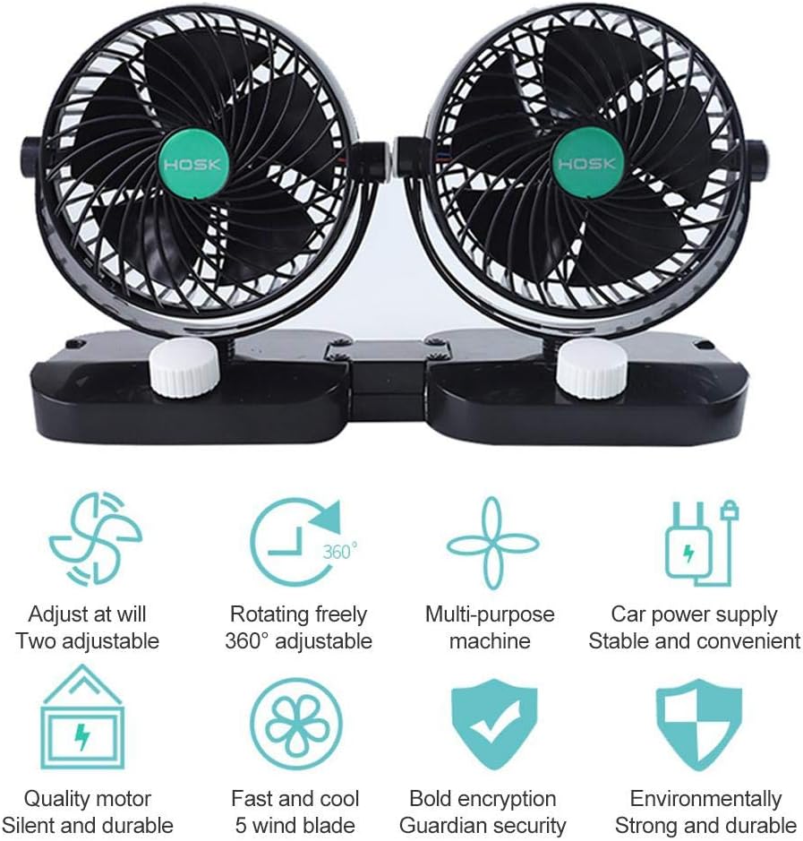 Riloer Riscaldatore 2 In 1 Per Auto – 120 W, 12 V, Ventola Per Sbrinamento E Raffreddamento, Con Attacco Accendisigari