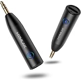 HVMLAK Link280 Car Bluetooth 5.4 Aux Adapter 3.5mm Jack Receiver, 1 Pack | Enhanced Microphone, USB-C Charging, Sturdy case, 6 Hours Play Time, Handsfree Calls, Music Streaming for Old Car Home Stereo