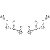 BriLove 925 Sterling Silver CZ Horoscope Zodiac 12 Constellation Astrology Ear Crawler Post Earrings Gift for Mom Women Mothers Day/Valentines Day/Birthday/Christmas/Anniversary