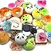 XIDAJE 12 PCS Random Kawaii Mini Soft Foods Panda Bread Bun Toasts Donuts Phone Straps Charm,Squishies Phone Key Chain Bread Strap,Hand Pillow Toy Gift squishy keychain food keychain squishies toys