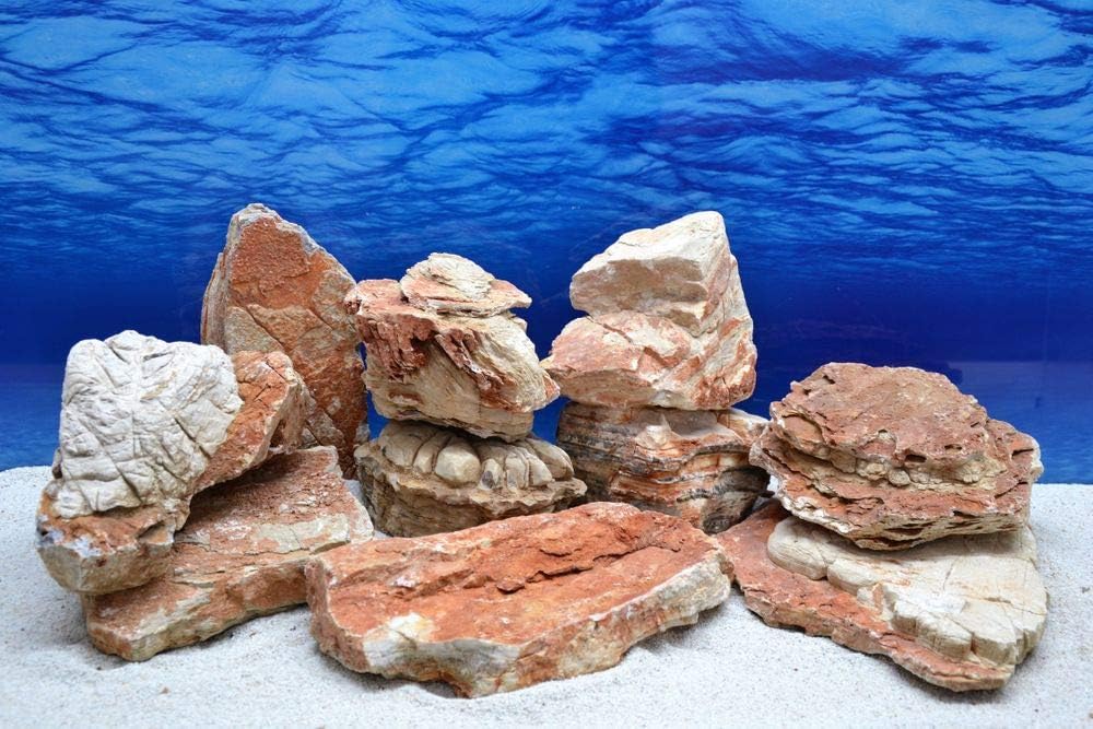 44 Bright Pagoda Beige Brown 2.3 lb Natural Stone Aquarium Ornament Decoration