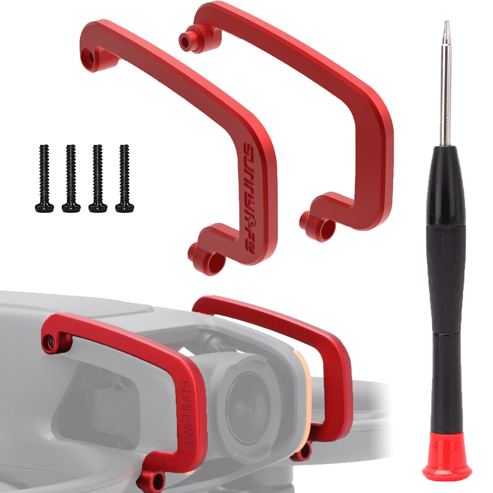 MotuTech Avata 2 Bumper for DJI Avata 2 Metal Gimbal Camera Lens Protection Bar Safety Guard Anti-Shock Anti-Collision Accessories CNC Aluminum Alloy Lightweight (Red)