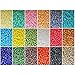 BALABEAD 10800pcs 8/0 Seed Beads in Box 18 Colors Mixed Lustered Loose Spacer Glass Beads, 3mm Round (600pcs/Color,Silver Color Mixed)