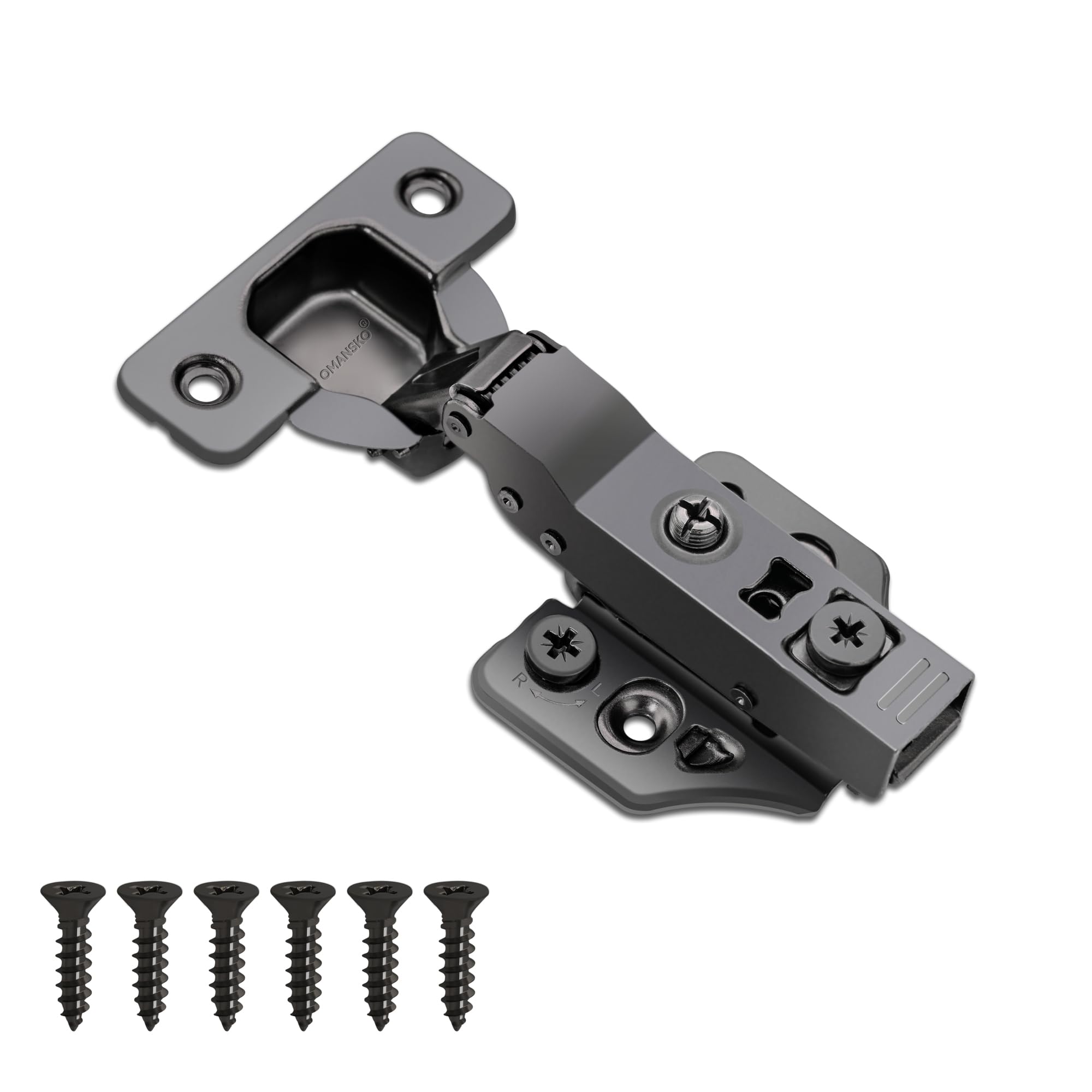 Photo 1 of 20 Pack Half Overlay Soft Close Cabinet Hinges 105° Frameless 3 Way Adjustable Kitchen Cabinet Door Hinges with Screws Black