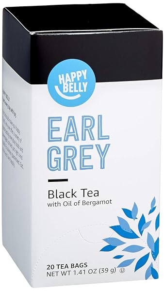 AMAZON BRAND – HAPPY BELLY EARL GREY TEA BAGS, 20 COUNT (PACK OF 1)