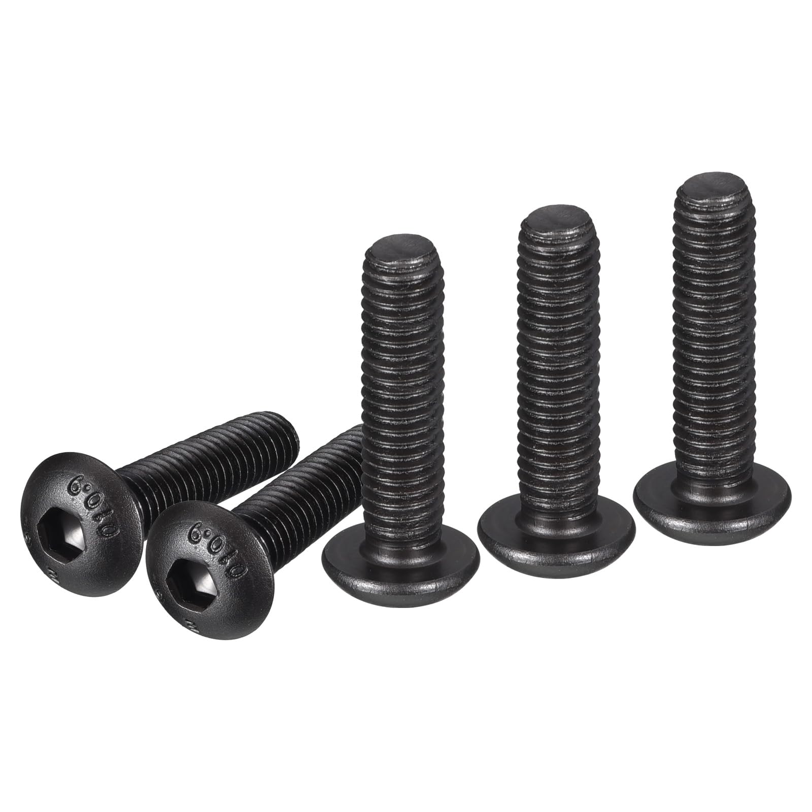 DTGN M5-0.8x20mm Button Head Socket Cap Screws - 100Pack - Good for Machine - Carbon Steel Black Oxide - Hex Drive Full Thread Fasteners — image 1