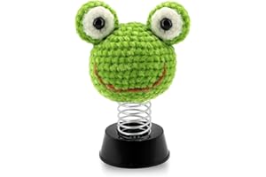Xunbin Handmade Frog Car Dashboard Decorations,car bobblehead Crochet car Charm Frog Desktop Decoration Crocheted Automobile Decoration Parts car Frog Swinging Ornament Finished Product