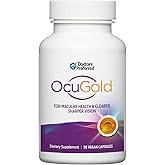 DOCTORS' PREFERRED Clinical-Grade OcuGold Eye Vitamins with Lutein and Zeaxanthin for Macula & Retina Health, Digital Eye Strain, Eye Fatigue and Visual Performance - 30 Vegan Capsules
