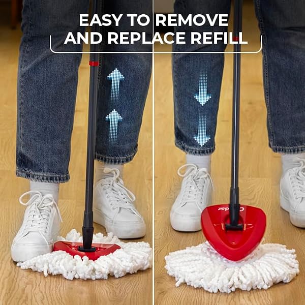 O-CEDAR EASYWRING MICROFIBER SPIN MOP, BUCKET FLOOR CLEANING SYSTEM, RED, GRAY, STANDARD