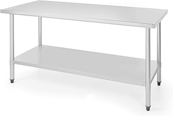 Revolution Gastro Arbeitstisch Edelstahl 160 X 60 X H 85 Cm Zubereitungstisch Mit 2 Ebenen Belastung Bis Zu 90 Kg Edelstahltisch Ideal Fur Kuche Professionelle Gastronomie Labors Amazon De Kuche Haushalt