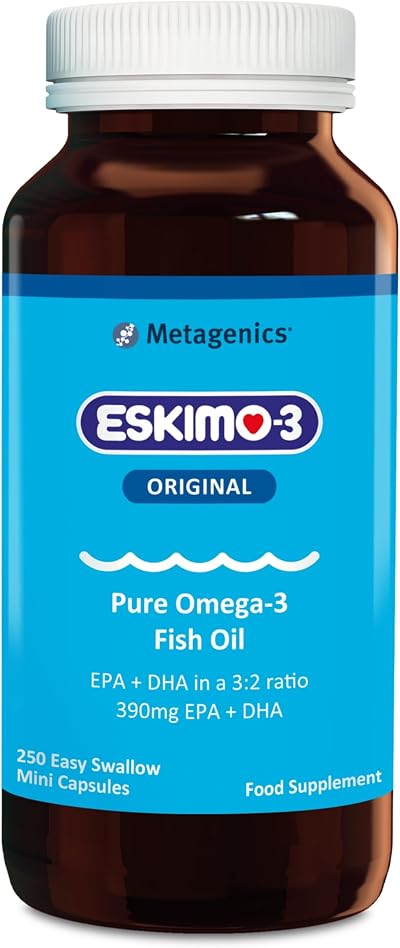 Metagenics Eskimo-3 Fish Oil Omega-3 250 Capsules EPA DHA 240mg/150mg