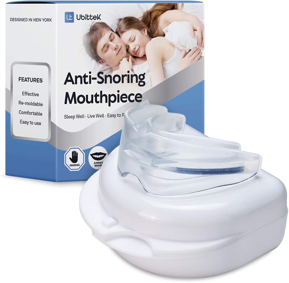 Ubittek Best Sleep Aid & Anti Snoring Solution Custom Fit Natural Comfortable - Prevent Snoring & Teeth Grinding(bruxism) Mouth Guard Device