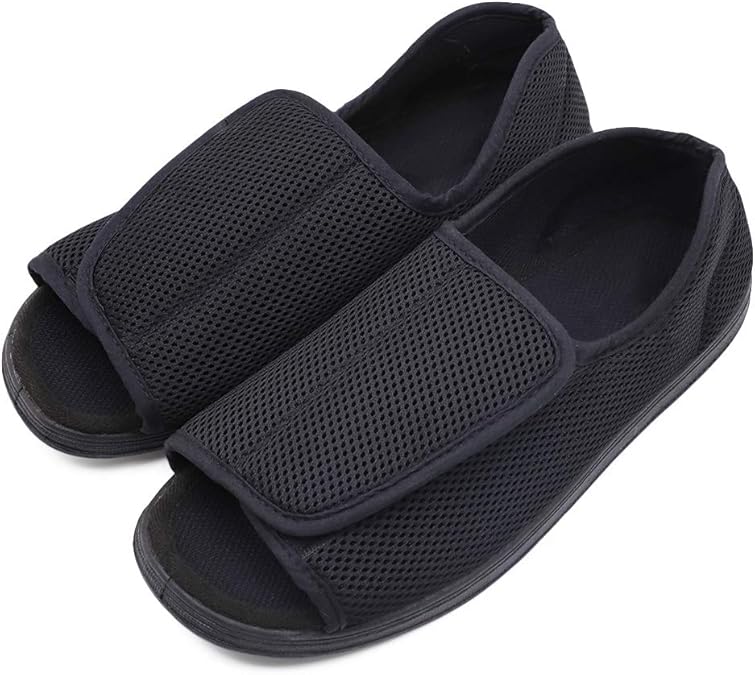 Women's Open Toe Diabetic Recovery Slippers, Adjustable