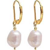 GemInspire Natural Leverback Hoop Earring, Handmade Gemstone Jewelry, 14k Yellow Gold Plated 925 Sterling Silver, Earring For Women