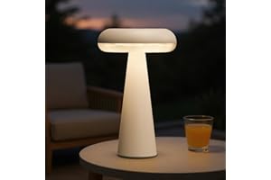 Solar Yard Solar Table Lamp Outdoor Water-Resistant, Cordless USB Table Lights for Patio, 3 Lighting Modes Solar Desk Lamp for Garden Outside Patio Bedroom Living Room, White