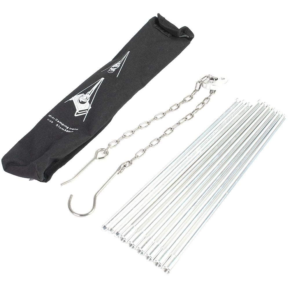 Tripod Grills, Foldable Barbecue Hanging Grills Hard Alumina Cooking Tripod for Picnic Camping Traveling Hiking Outdoor Catering Hiking Camping